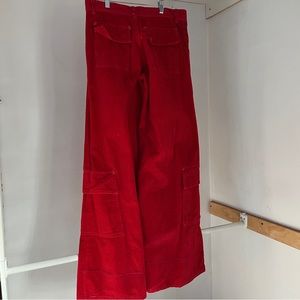 Vintage, red, wide leg, corduroy pants!